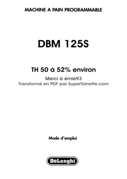 DeLonghi DBM 125S Manuel utilisateur