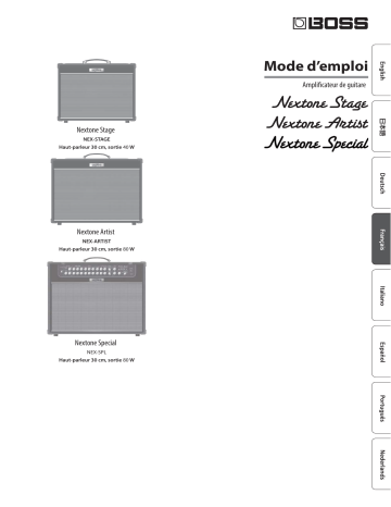 Nextone Stage | Nextone Artist | Manuel du propriétaire | Boss Nextone Special Guitar Amplifier Manuel utilisateur | Fixfr