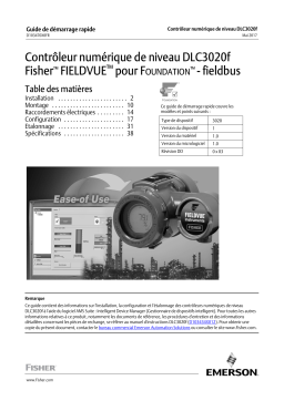 Fisher Contrôleur numérique de niveau DLC3020f FIELDVUE pour Foundation-fieldbus (DLC3020f Digital Level Controller) Manuel utilisateur