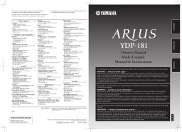 Yamaha ARIUS YDP-181 Manuel utilisateur