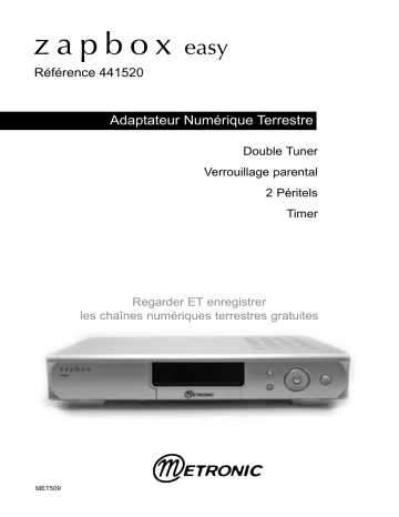 Manuel du propriétaire | Metronic TNT ZAPBOX EASY Manuel utilisateur | Fixfr