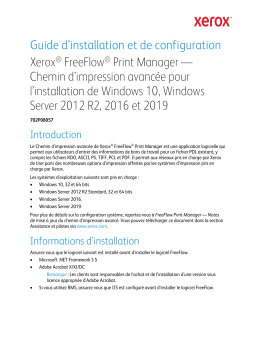 Xerox FreeFlow Print Manager - Advanced Print Path Guide d'installation