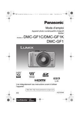 Panasonic DMC GF1 Mode d'emploi