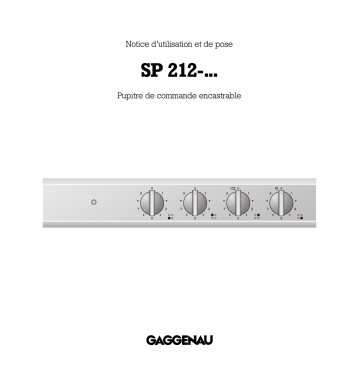 Manuel du propriétaire | Gaggenau SP212214 Manuel utilisateur | Fixfr