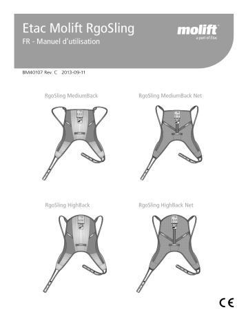 RgoSling HighBack Padded | RgoSling MediumBack Net | RgoSling HighBack Net | Molift RgoSling MediumBack Padded Sling Manuel utilisateur | Fixfr