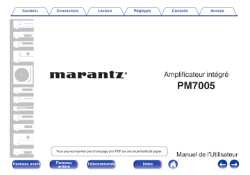 Manuel du propriétaire | Marantz PM7005 Manuel utilisateur | Fixfr