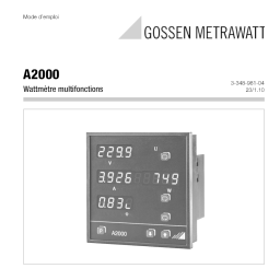 Gossen MetraWatt A2000 Operating instrustions