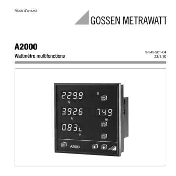 Mode d'emploi | Gossen MetraWatt A2000 Operating instrustions | Fixfr