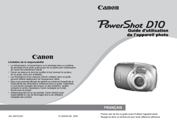 Mode d'emploi | Canon PowerShot D10 Manuel utilisateur | Fixfr