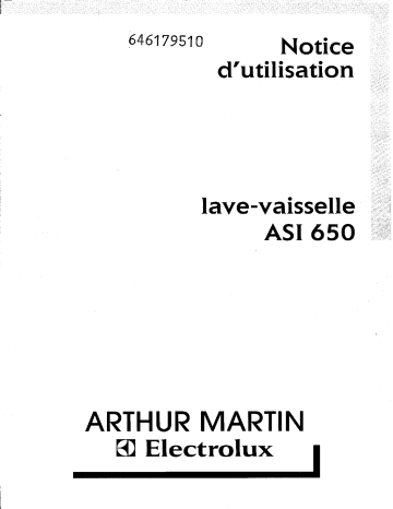ARTHUR MARTIN ELECTROLUX ASI650B  BRAUN       Manuel utilisateur | Fixfr