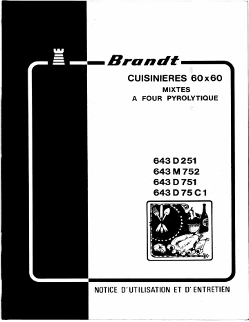 Manuel du propriétaire | Brandt 643D25 Manuel utilisateur | Fixfr