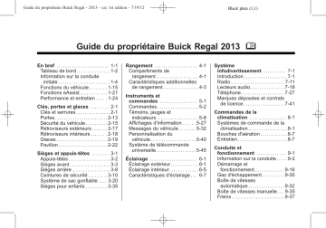 Buick Regal Manuel du propriétaire | Fixfr