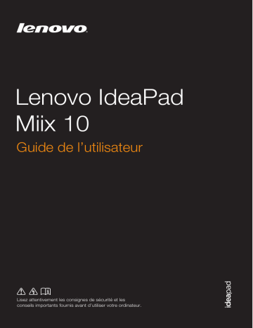 Manuel du propriétaire | Lenovo IDEAPAD MIIX 2 10 POUCESIDEATAB MIIX 2 (59412080 ) Manuel utilisateur | Fixfr