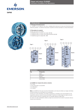 Sapag Check Valves Clasar IOM Manuel du propriétaire