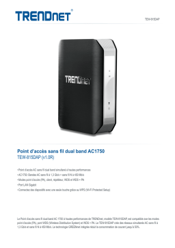 Trendnet TEW-815DAP AC1750 Dual Band Wireless Access Point Fiche technique