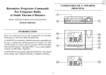 Manuel du propriétaire | Oregon Scientific BAR338P Manuel utilisateur | Fixfr