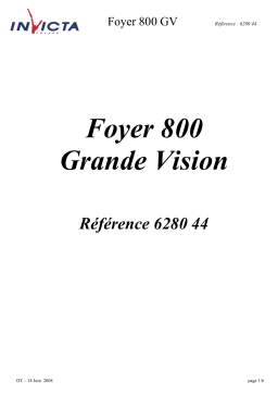 Invicta FOYER 800 GRANDE VISION TURBO Manuel utilisateur