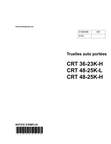 CRT36-23K-H | CRT36-25K-H | G25 | CRT48-25K-H | Wacker Neuson CRT48-25K-L Ride-on Trowel Manuel utilisateur | Fixfr