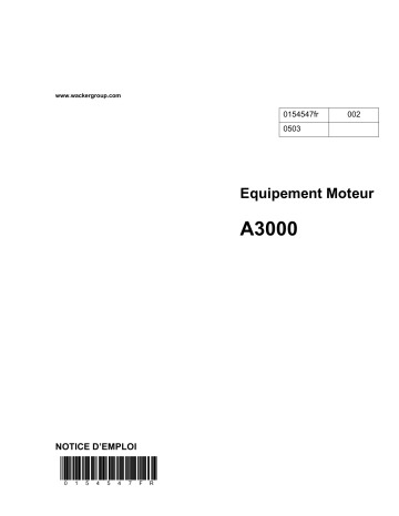 Wacker Neuson A3000 Modular Internal Vibrator Manuel utilisateur | Fixfr