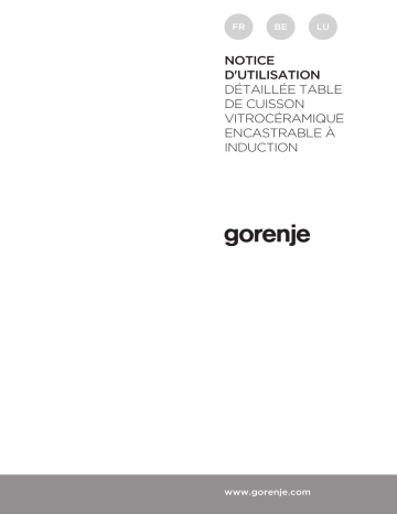 Manuel du propriétaire | Gorenje IS846BG Table de cuisson à induction Manuel utilisateur | Fixfr