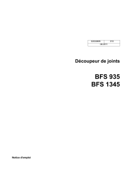 Wacker Neuson BFS 1345BZ Floor Saw Manuel utilisateur