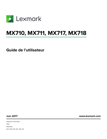 Manuel du propriétaire | Lexmark MS621DNMS622DE Manuel utilisateur | Fixfr