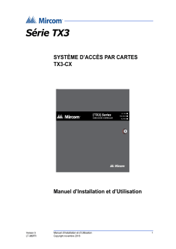 Mircom LT-980FR TX3-CX Card Access System Manuel utilisateur
