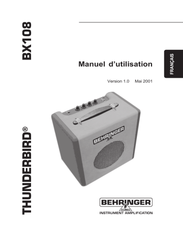 Manuel du propriétaire | Behringer BX108 Manuel utilisateur | Fixfr