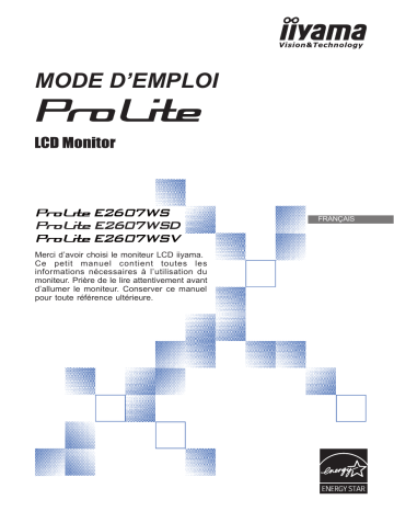 Manuel du propriétaire | iiyama PROLITE E2607WS Manuel utilisateur | Fixfr