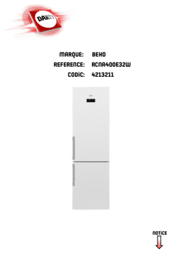 Beko RCNT375E20BSRCNT375E20P Manuel utilisateur