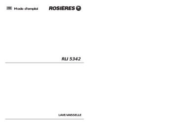 Manuel du propriétaire | ROSIERES RLI 5342 Manuel utilisateur | Fixfr