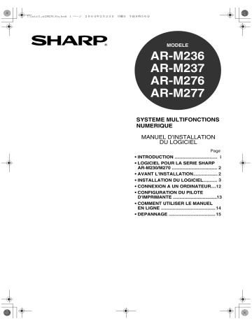 Manuel du propriétaire | Sharp AR-M237 Manuel utilisateur | Fixfr