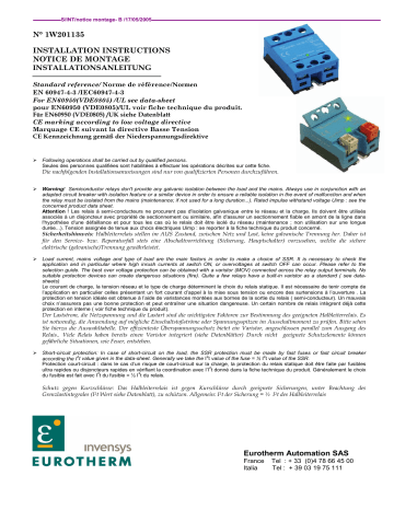 Une information important | Eurotherm Okpac - Notice montage B Manuel utilisateur | Fixfr