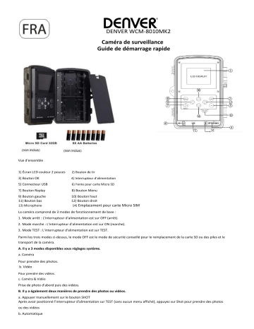 Denver WCM-8010MK2 Digital wildlife camera Manuel utilisateur | Fixfr