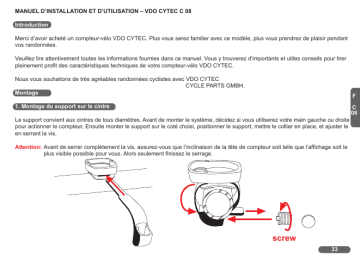 Manuel du propriétaire | VDO C08 Manuel utilisateur | Fixfr
