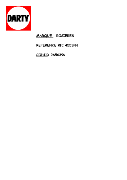 ROSIERES RFI4553RB Manuel utilisateur