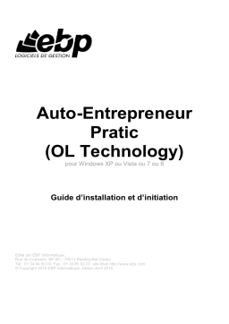 EBP Auto-entrepreneur Pratic OL Technology 2016 Manuel utilisateur