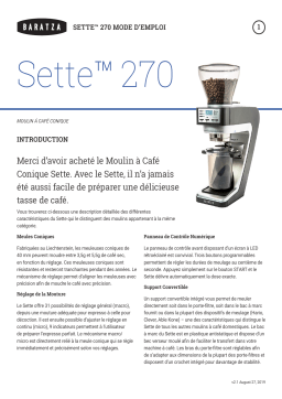 Baratza Sette 270 Grinder Manuel du propriétaire