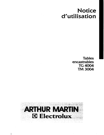 ARTHUR MARTIN ELECTROLUX TG4004W Manuel utilisateur | Fixfr