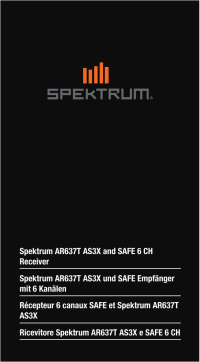 Spektrum AR637T 6 Channel SAFE and AS3X Telemetry Receiver Manuel utilisateur