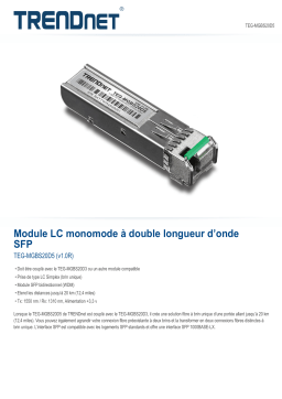 Trendnet TEG-MGBS20D5 SFP Dual Wavelength Single-Mode LC Module Fiche technique