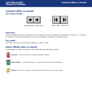 Manuel du propriétaire | LaCie ETHERNET DISK - 10/100 Manuel utilisateur | Fixfr