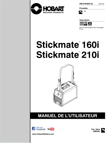 STICKMATE 210i | Manuel du propriétaire | HobartWelders STICKMATE 160i Manuel utilisateur | Fixfr