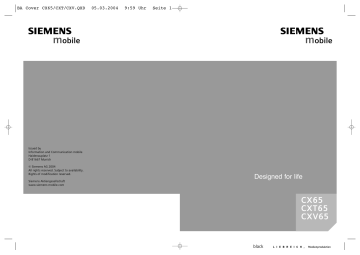 CX65 | CXV65 | Mode d'emploi | Siemens CXT65 Manuel utilisateur | Fixfr