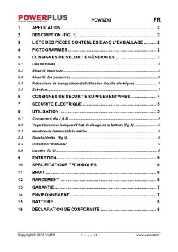 Powerplus POW3270 Manuel utilisateur