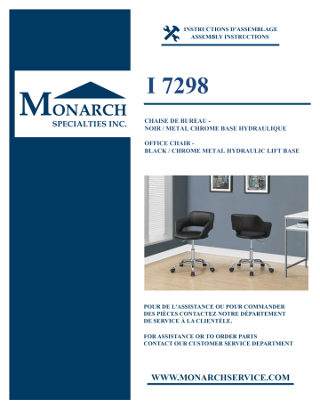 Monarch Specialties I 7298 OFFICE CHAIR Manuel utilisateur | Fixfr