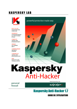 Kaspersky Anti-Hacker version 1.7 Manuel utilisateur