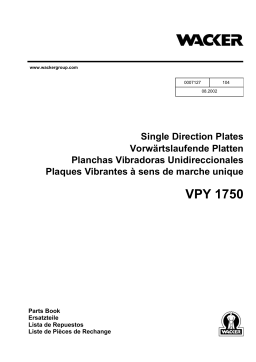 Wacker Neuson VPY1750 Single direction Vibratory Plate Manuel utilisateur