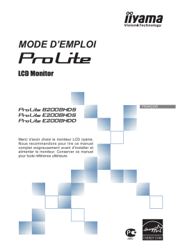 iiyama PROLITE E2008HDD Manuel utilisateur