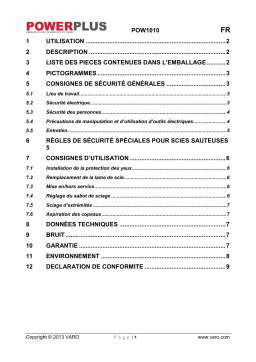 Powerplus POW1010 Manuel utilisateur